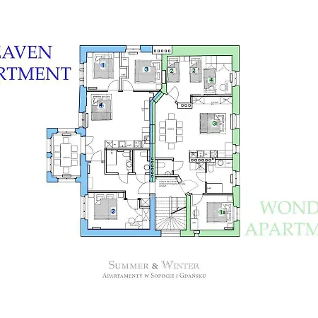 Summerwinter - 2 Luxury Wonder & Heaven Apartaments, 100m M Cassino - 2 Or 3 Bedrooms & Sofa, Parking * Сопот