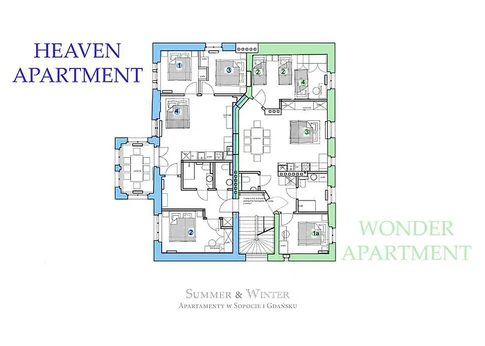Family Luxury Wonder Heaven Apartment, 50m M Cassino Street, First - 3 Bedrooms&studio, Second - 2 Bedrooms&studio, Private Parking W Cenie, Summerwinter Brand * ソポト